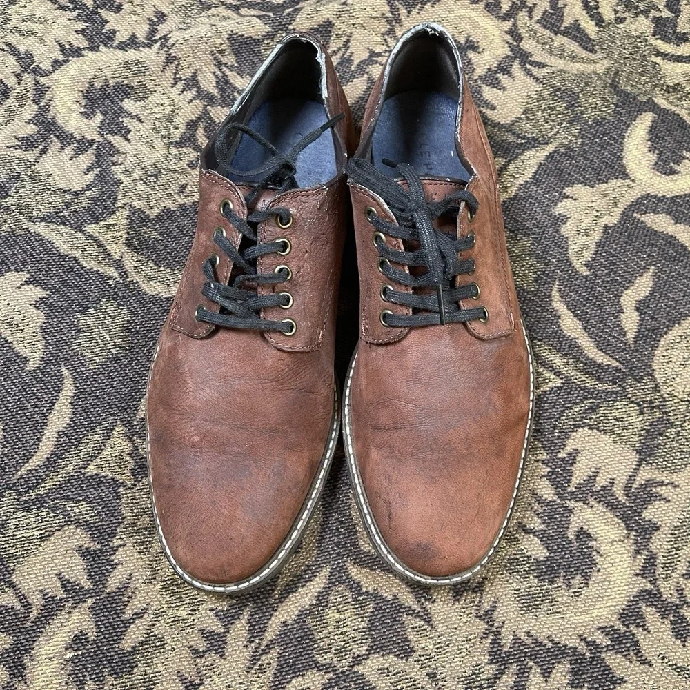 Cole Haan Nathan Plain Toe Men's Size 9 Oxford Casual Shoes Suede Leather C30634